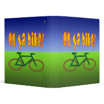 On Ya Bike! Cycling Go Green Zero Emissions 3 Ring Binders