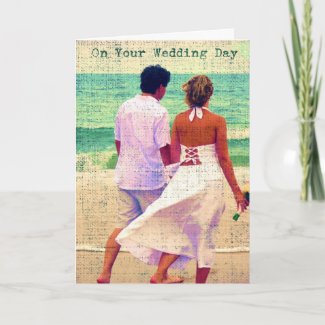 On Your Wedding Day, Beach Wedding Congratulations card