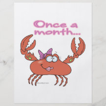 once a month crabby crab girl flyers