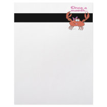 once a month crabby crab girl letterhead