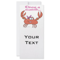 once a month crabby crab girl custom rack card