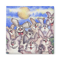 Once in a Bunny Moon Cartoon Rabbit Magnet by zooogle Once in a Bunny Moon Cartoon Rabbit Magnet