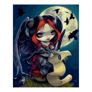 Once Upon a Midnight Dreary ART PRINT gothic fairy print