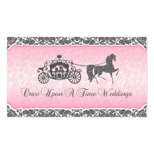 Once Upon A Time Wedding Horse & Carriage Business Card Template (front side)