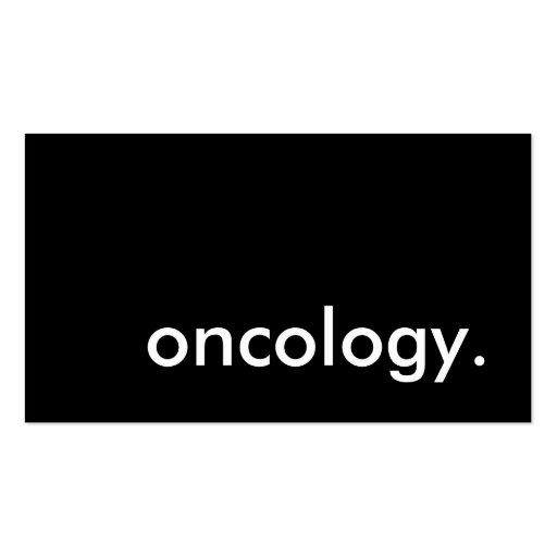 oncology. business card (front side)