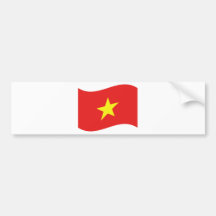 Onda de la bandera de Vietnam Pegatina De Parachoque