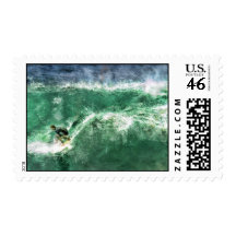 Onda grande que practica surf sellos