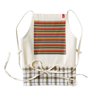 Ondas y modelo de las rayas delantal zazzle HEART