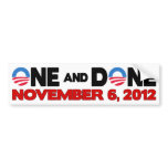 One And Done bumper stickers