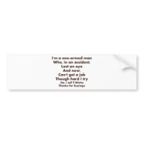 One-Armed Man Bumper Sticker