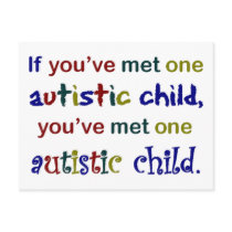 One Autistic Child postcards