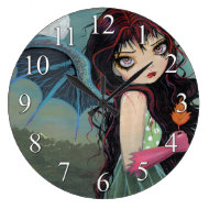 One Autumn Leaf Gothic Fairy Vampire Clock