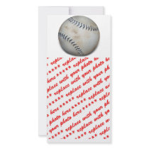 One Baseball Customized Photo Card