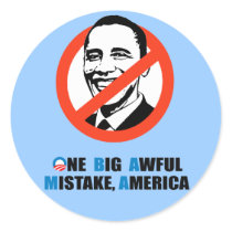 ONE BIG AWFUL MISTAKE, AMERICA ROUND STICKERS