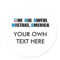 ONE BIG AWFUL MISTAKE, AMERICA ROUND STICKER