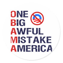 One Big Awful Mistake, America Round Sticker