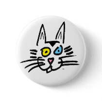 One Blue-Eyed Kitty buttons