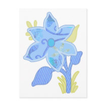ONE blue flower postcards by ONEderfulBABY ONE blue flower postcards
