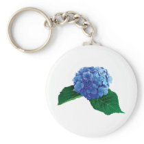 One Blue Hydrangea Key Chain
