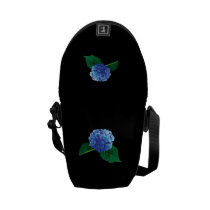 One Blue Hydrangea messenger bags
