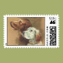 One Brown and One White Dog Postage