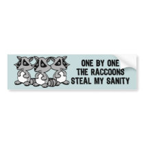 One By One The Raccoons Bumper Sticker