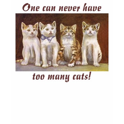 One can never have, too many cats! t-shirt by renee869hello