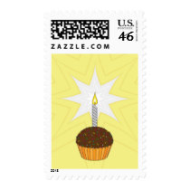 One Candle Birthday Cake - Stamp