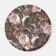 One Cent Penny Spread Background Fridge Magnets