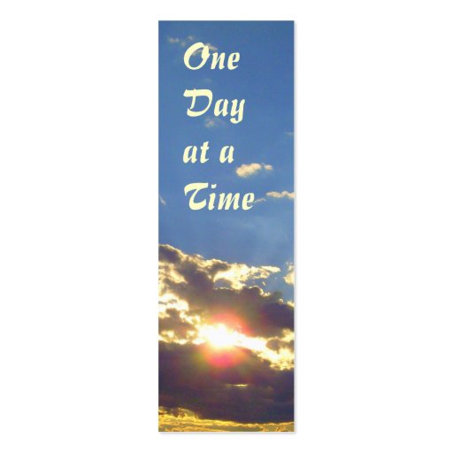 One Day at a Time Radiance bookmark Business Card Templates (front side)