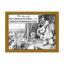 One Day Only: Evil Banjo Clown Postcard