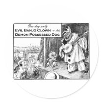 One Day Only: Evil Banjo Clown Stickers