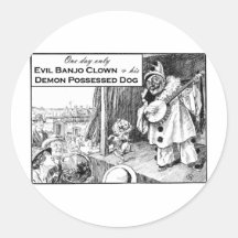 One Day Only: Evil Banjo Clown Stickers