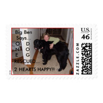 ONE DOG RESCUED...2 HEARTS HAPPY!! STAMPS