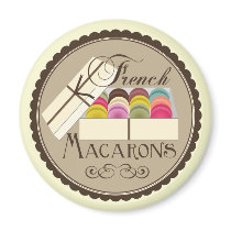 One Dozen French Macarons in a Gift Box Refrigerator Magnets