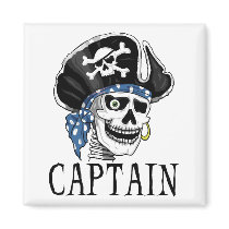 One-eyed Pirate Captain Fridge Magnets
