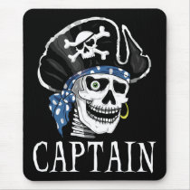 One-eyed Pirate Captain Mousepads