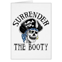 One-eyed Pirate Skull and Crossbones Greeting Card