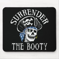 One-eyed Pirate Skull and Crossbones Mouse Pads