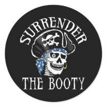 One-eyed Pirate Skull and Crossbones Round Sticker