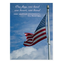 One Flag, one land, one heart postcard