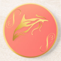 One Gold Dolphin Coaster coasters
