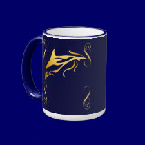 One Gold Dolphin Mugs