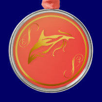 One Gold Dolphin Ornaments ornaments