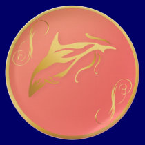 One Gold Dolphin Plates