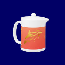 One Gold Dolphin Teapot