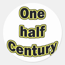 One half century round sticker