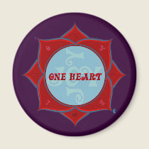 One Heart Lotus Magnet
