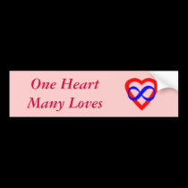 One Heart Many Loves bumper stickers