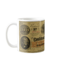 One Hundred Dollar Confederate Banknote Coffee Mug